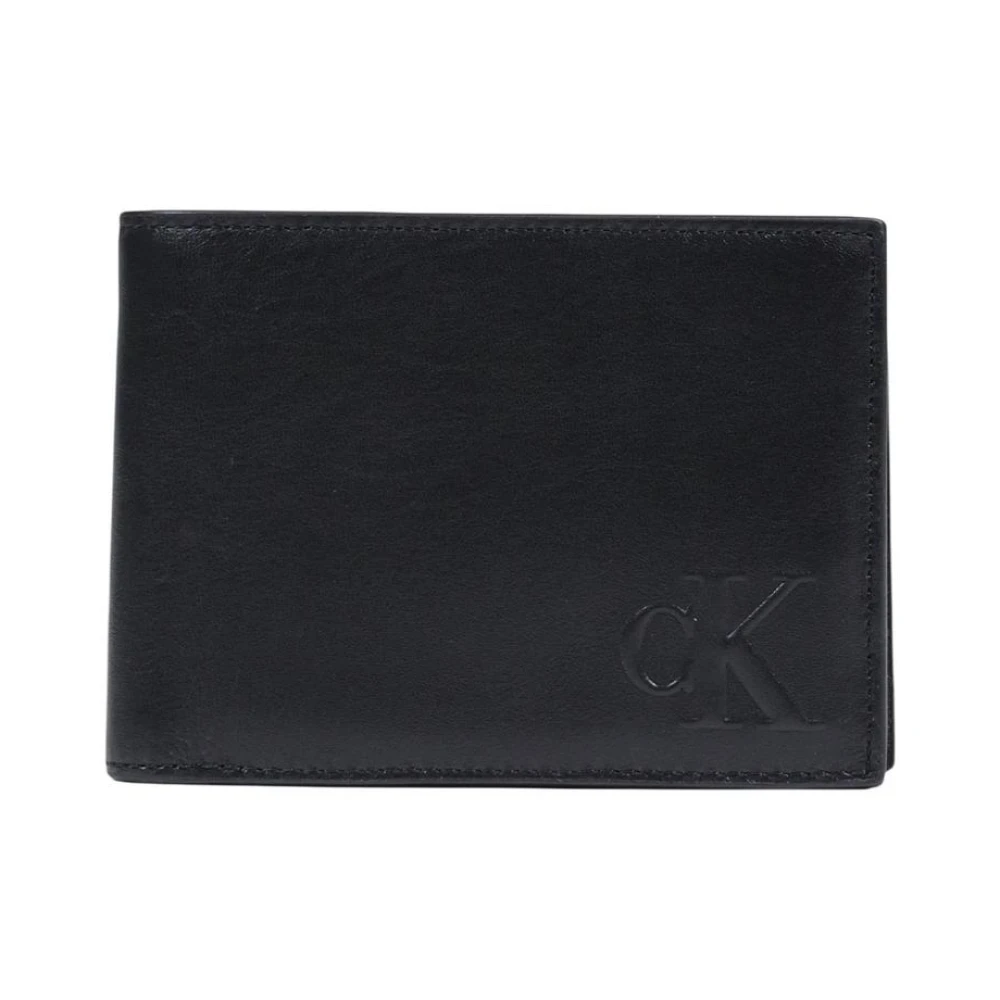 Calvin Klein Men's Black Wallets & Cardholders, One Size, Leather Bifold Wallet With Card Slots