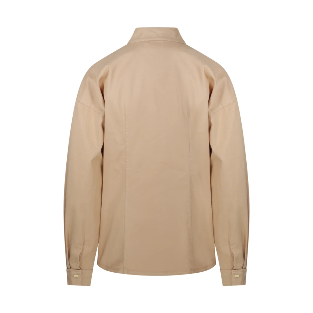 Forte Kameel Kraag Shirt Brown Dames