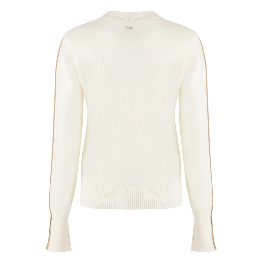 Hugo Boss Kasjmiertrui met Ribgebreide Randen Beige Dames