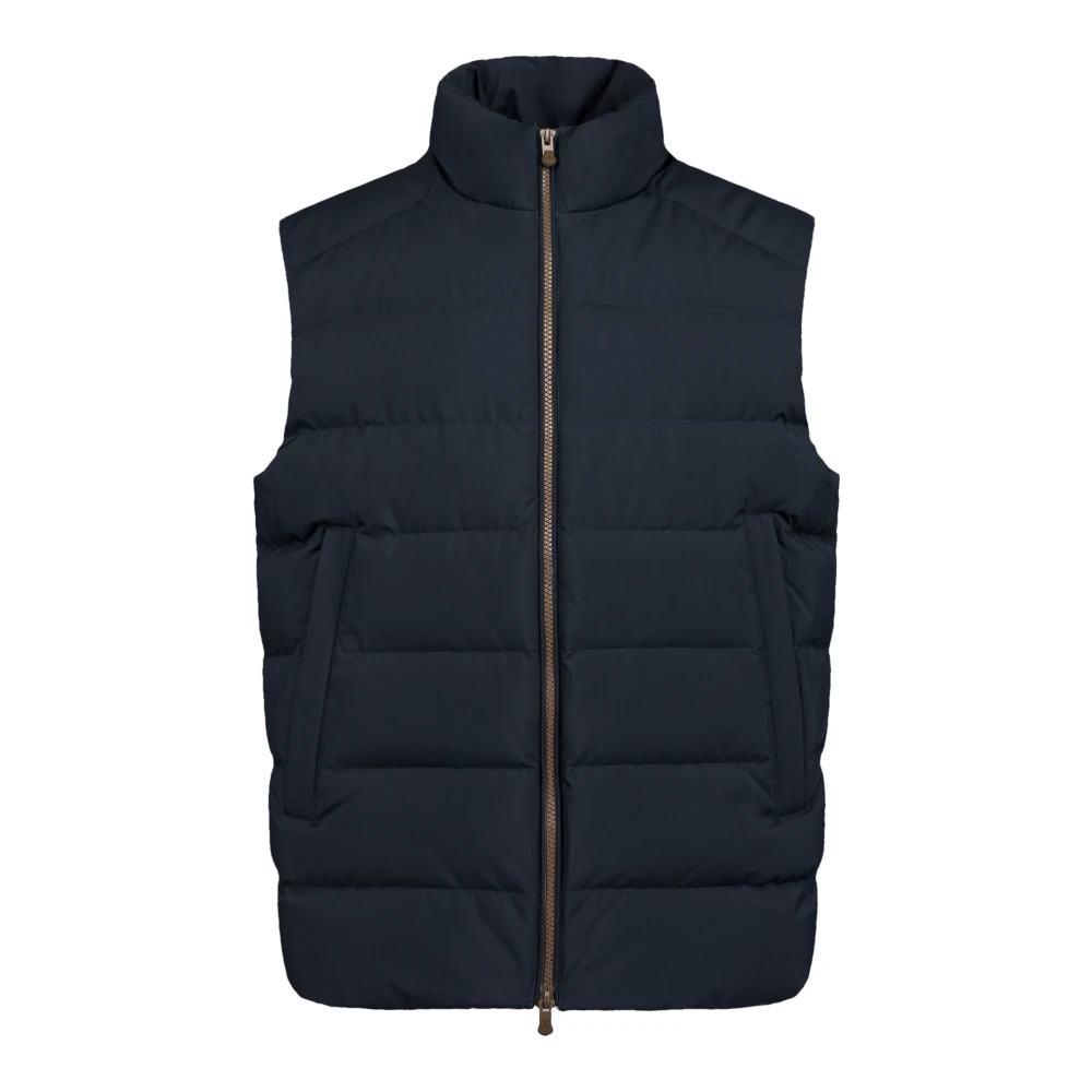 People of Shibuya Gewatteerd technisch stof puffer vest Blue Heren