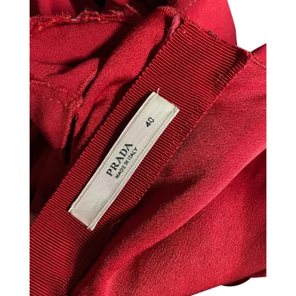 Prada Vintage Pre-owned Polyester dresses Red Dames
