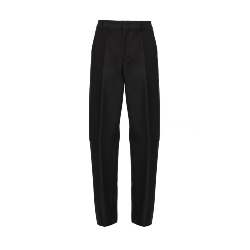 Valentino Garavani Black Stylish Trousers With Unique Design - Female - Wide Trousers - Xl - Trousers