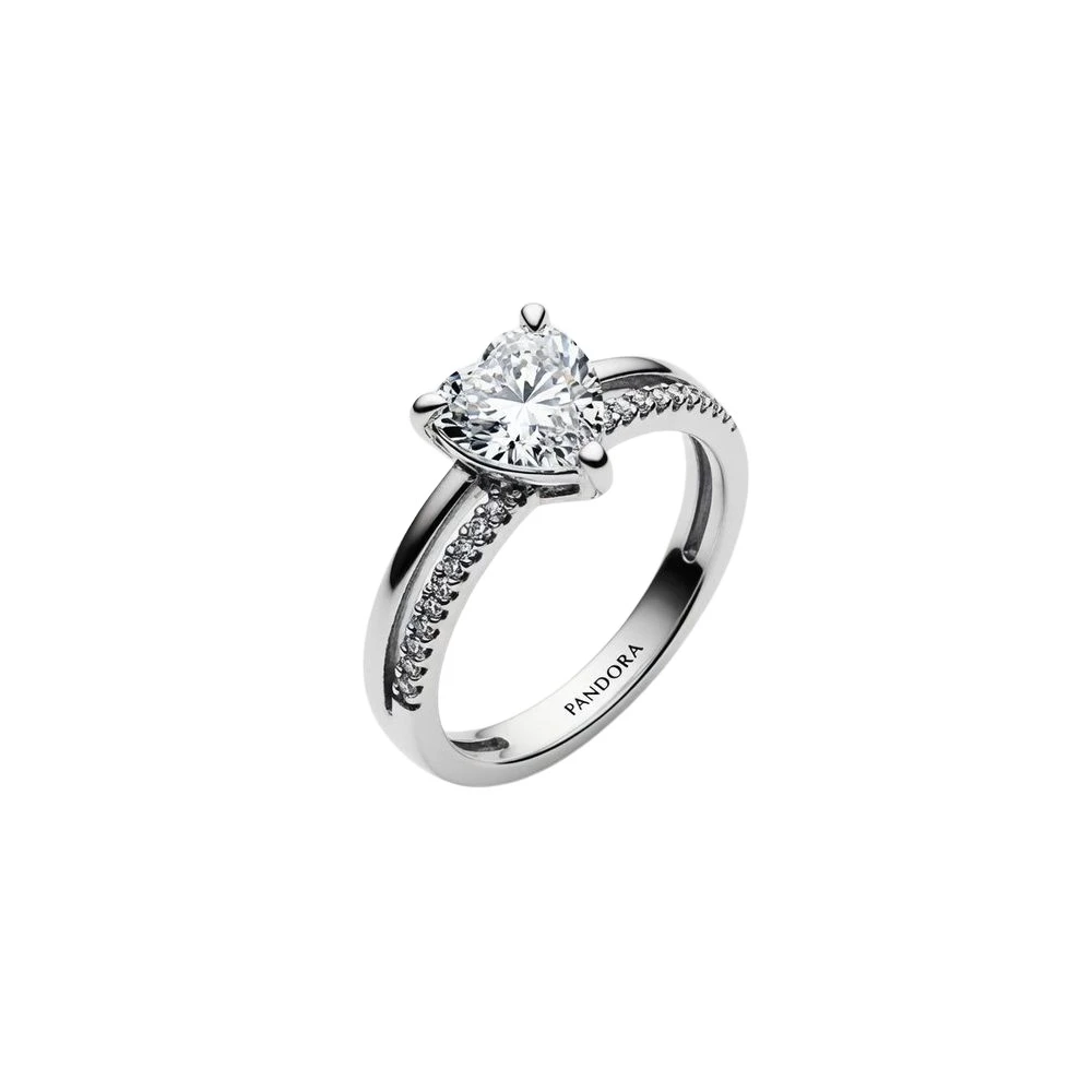 Pandora , Rings, Female, Gray, 54 Mm, Heart Zirconias Ring