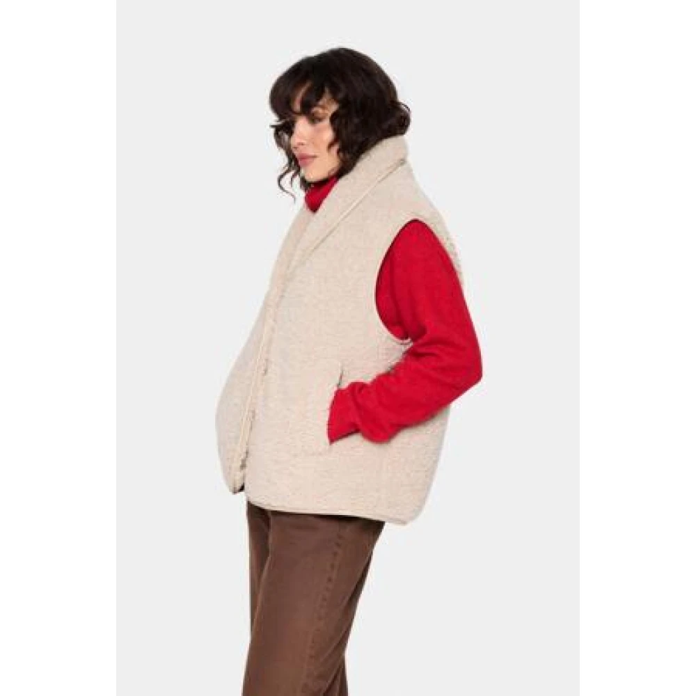 Saint Tropez Teddy Bodywarmer Beige Dames