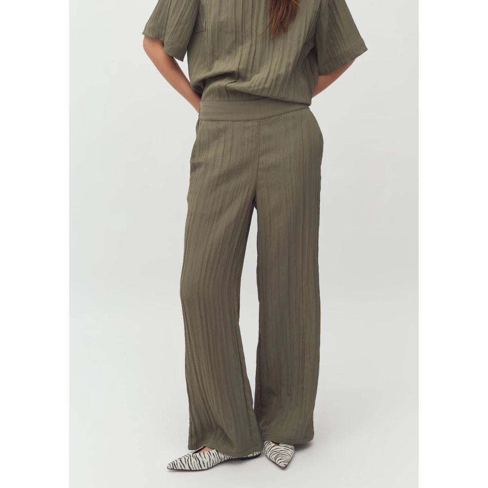 MbyM Groene Gestreepte Wijde Broek Green Dames