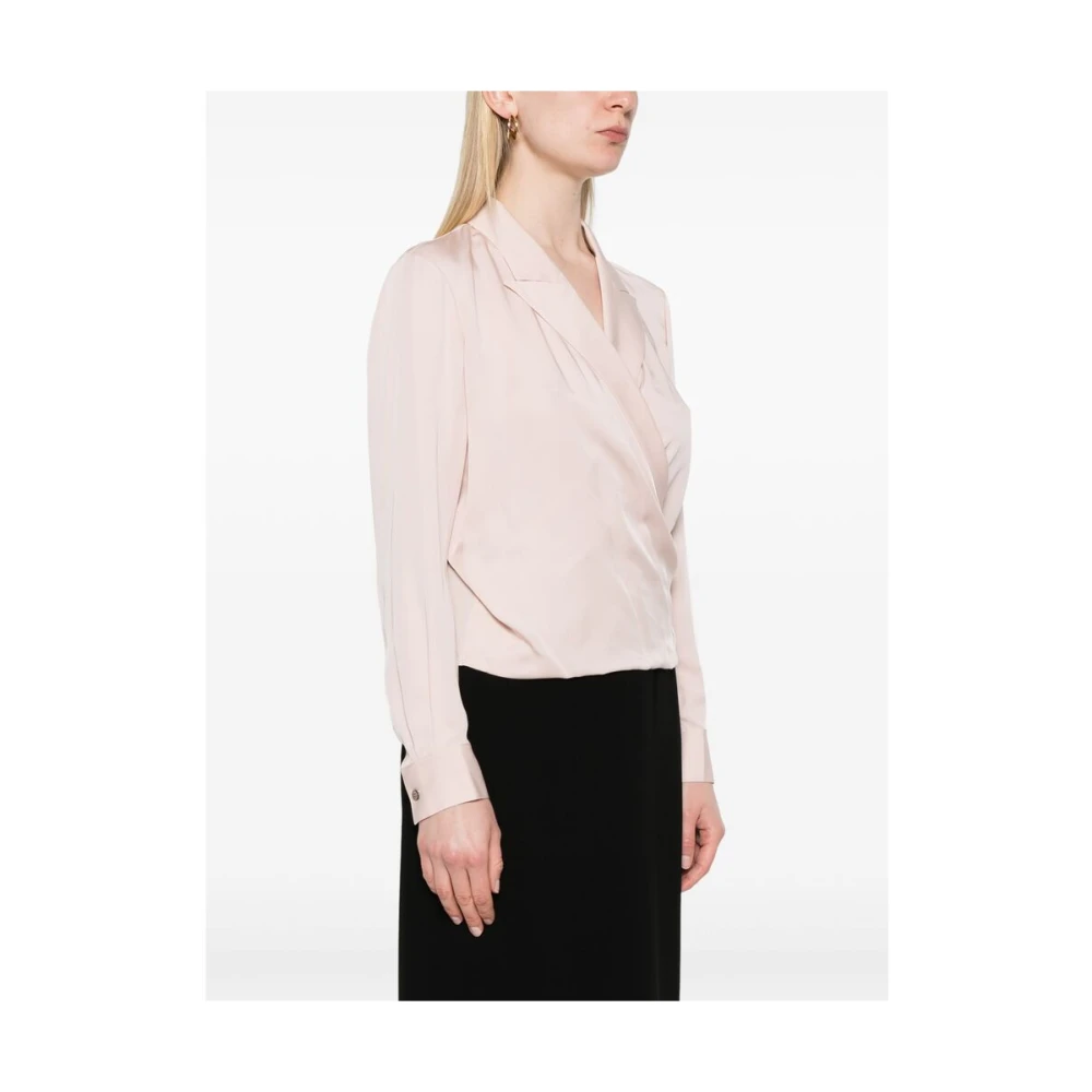 Theory Blush Pink V-Hals Lange Mouw Shirt Pink Dames