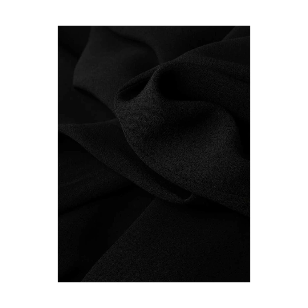 Balmain Zwarte broek met hoge taille en logo-ingelegde knopen Black Dames