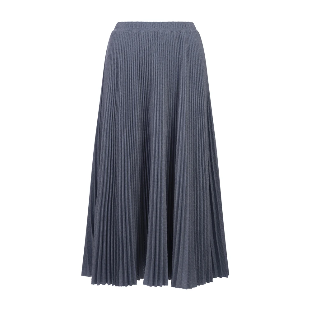 Ermanno Scervino Blauwe Wijdvallende Midi Rok Geplooid Blue Dames