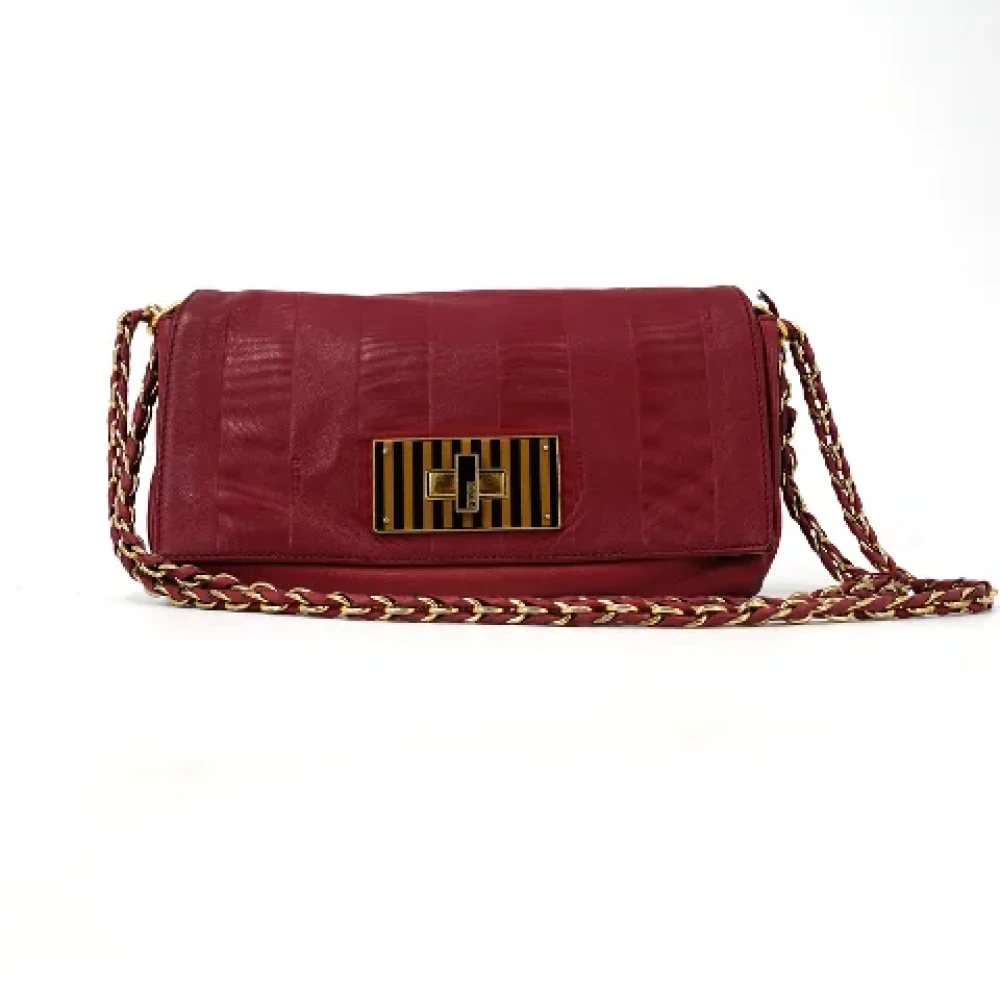 Fendi Vintage Pre-owned Leather crossbody-bags Red Dames