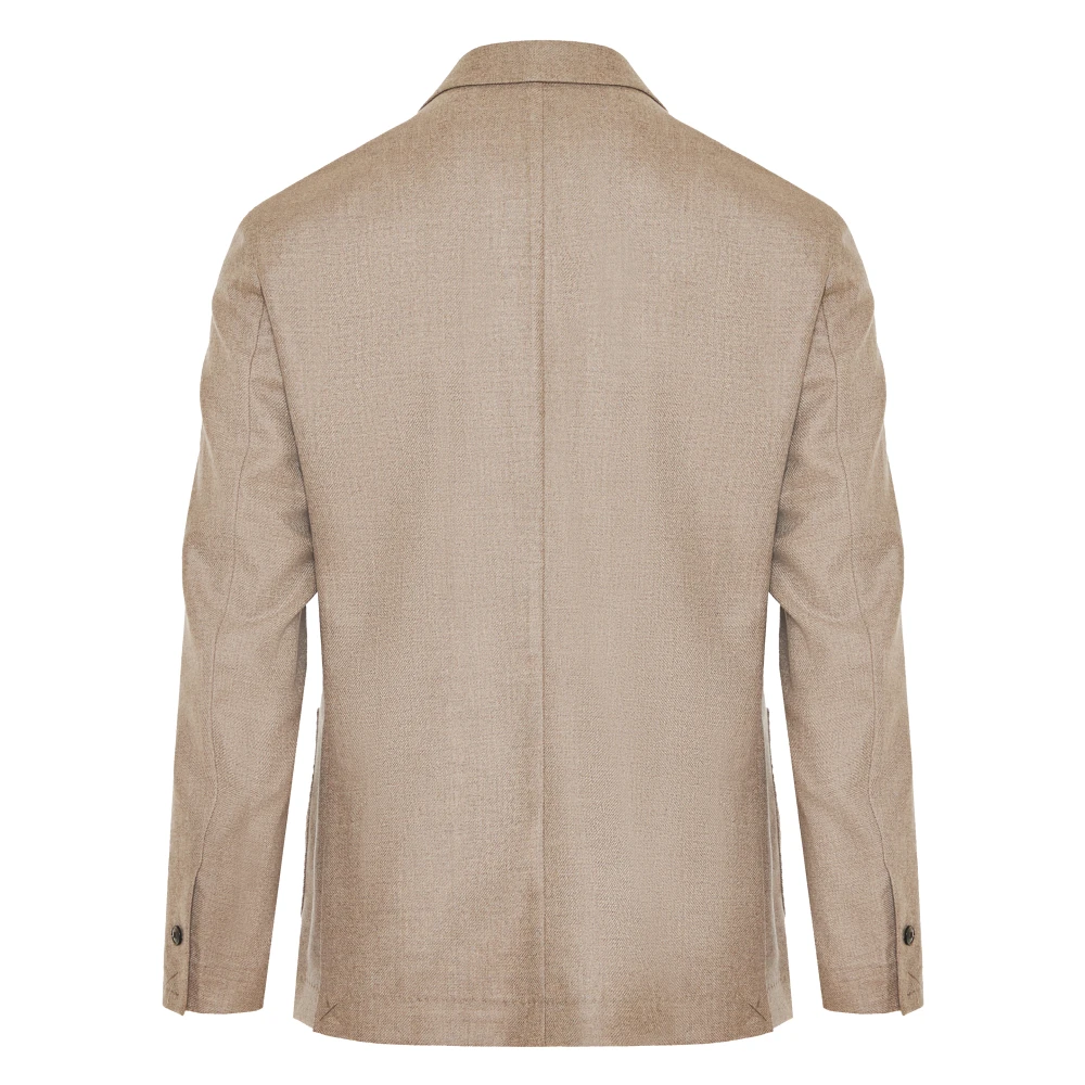 Barba Luxe Wol Kasjmier Jas Gemaakt in Italië Beige Heren