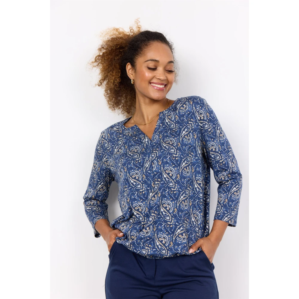 Soyaconcept Felicity Blauw Print Top Blue Dames