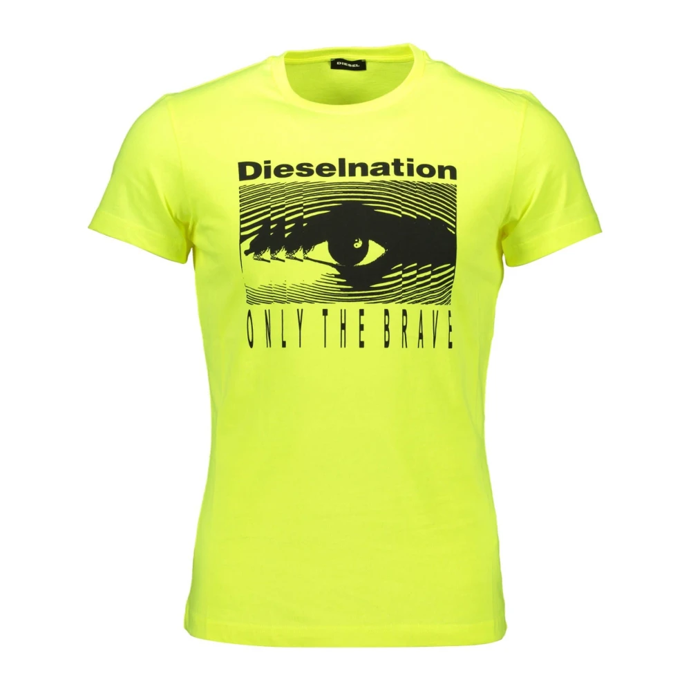 Diesel Levendig Logo Print Tee Yellow Heren