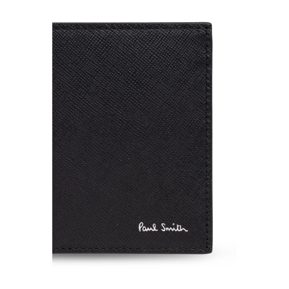 PS By Paul Smith Grafische Print Leren Portemonnee Nero Black Heren