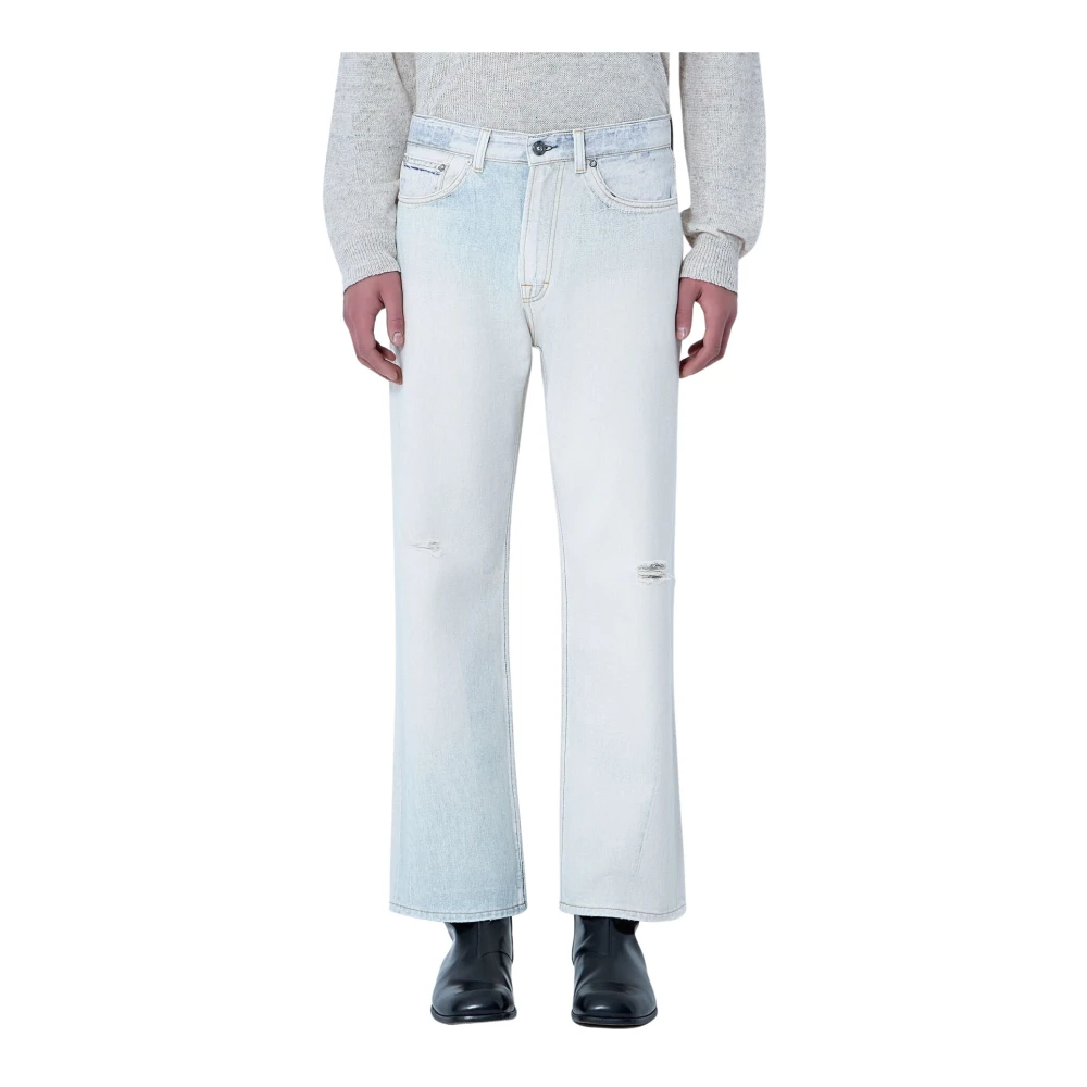 Our Legacy White Straight Fit Jeans, Male, W32, Distressed Straight-Leg Denim Jeans