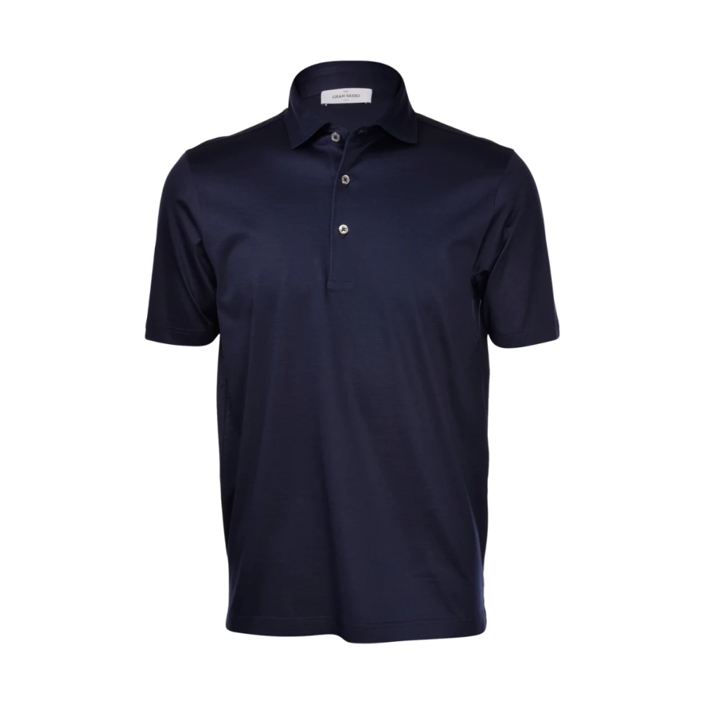 Gran Sasso Uomo Blu Polo Da Tennis Navy