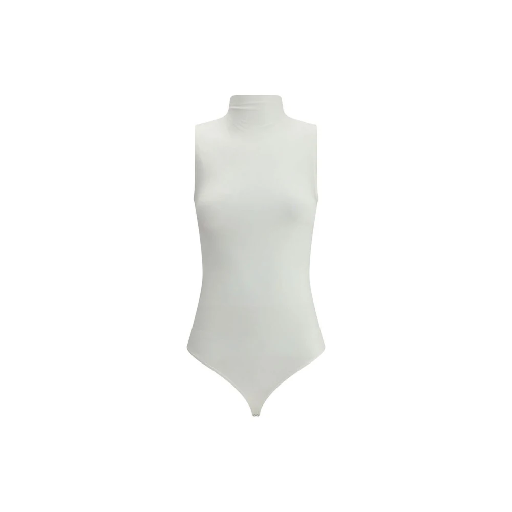 Wolford Mock Neck Bodysuit White Dames