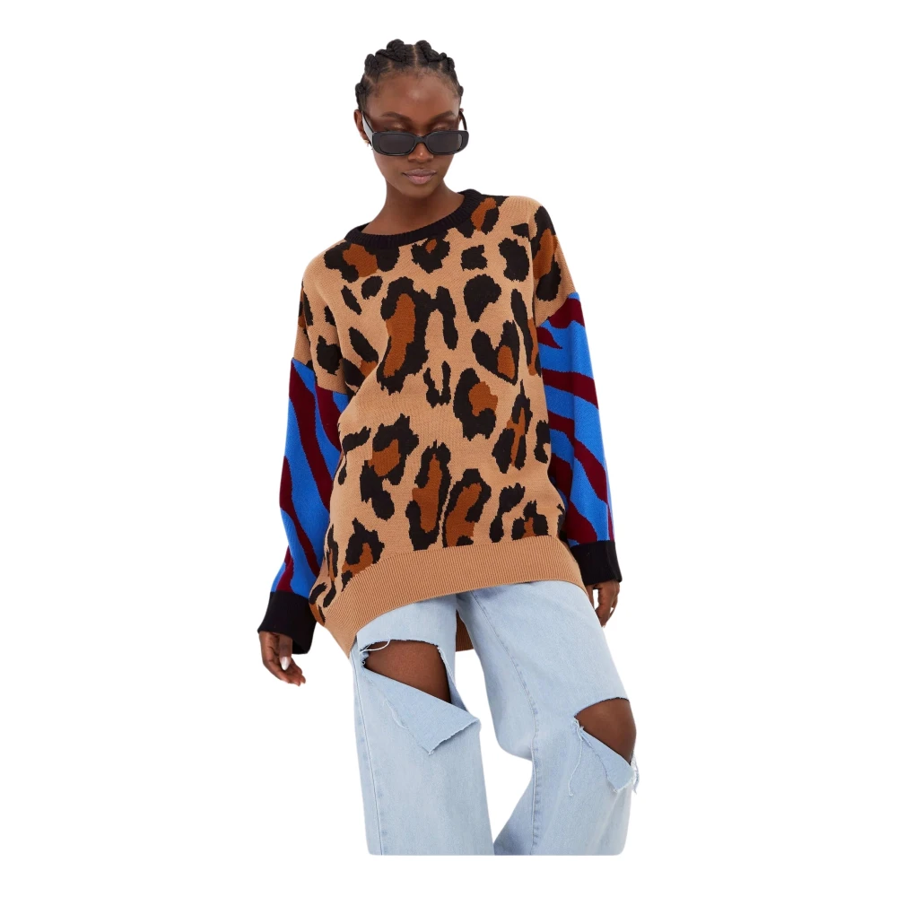 Cesare Gaspari Oversized Jumper Brown Dames