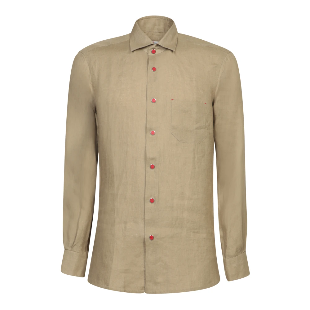 Kiton Witte T-shirts & Polo's voor Mannen Brown Heren
