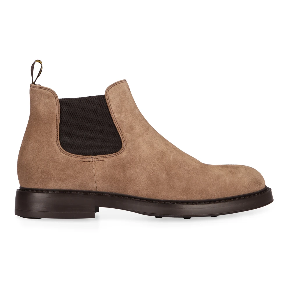 Doucal's Men's Beige Classic Suede Chelsea Boots - Chelsea Boots - 7 Uk - Shoes
