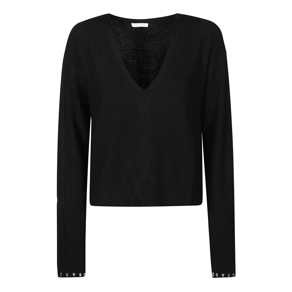 PATRIZIA PEPE V-Hals Trui Essential Stijl Black Dames