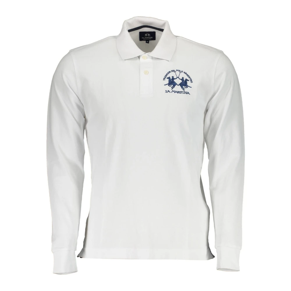 La Martina Long Sleeve Polo Shirt White Men - Male - Polo Shirts - White - 2XL - Tops
