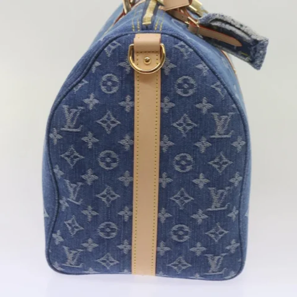 Louis Vuitton Vintage Pre-owned Denim travel-bags Blue Dames