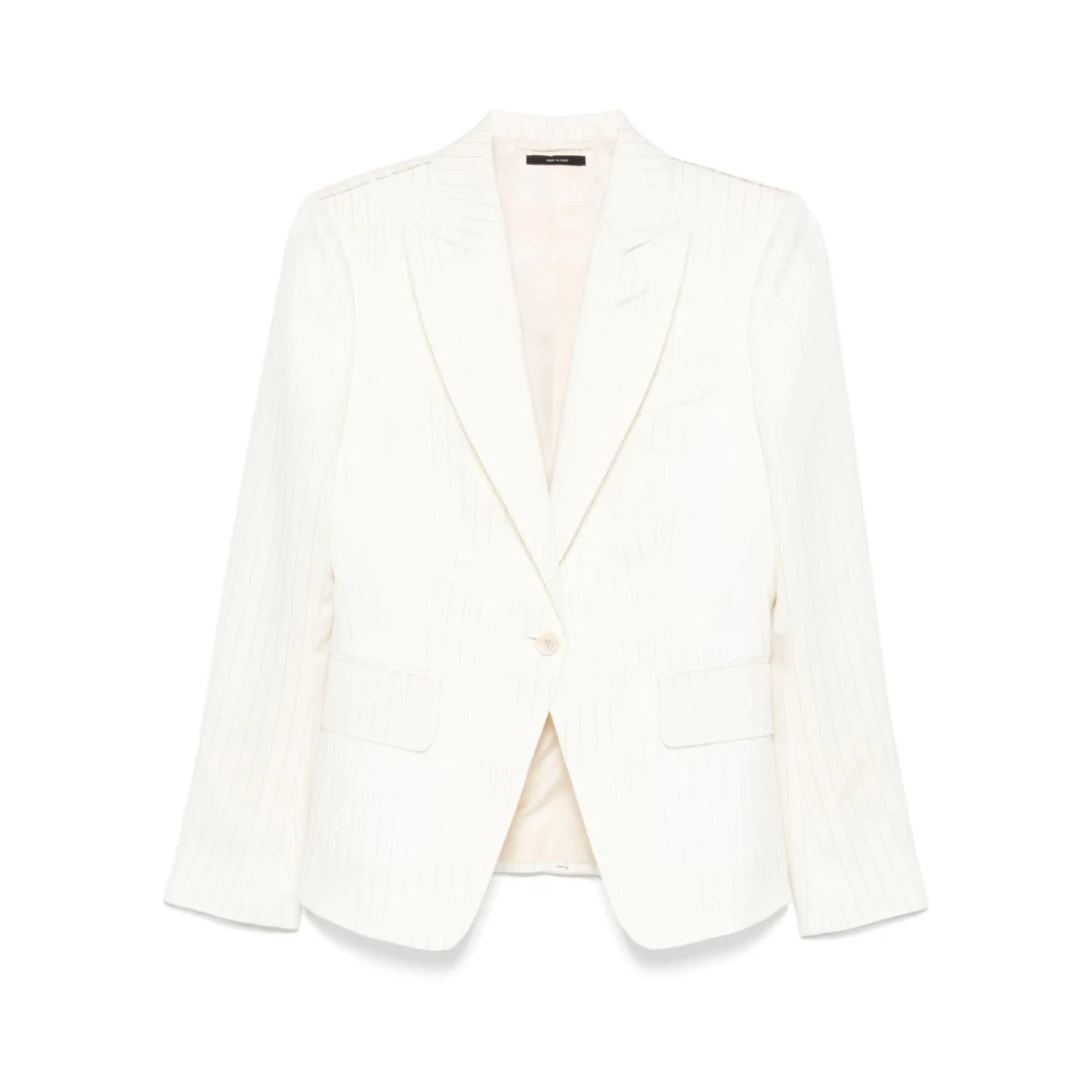 Tom Ford Beige knoopsluiting buitenkleding met zakken Beige Dames