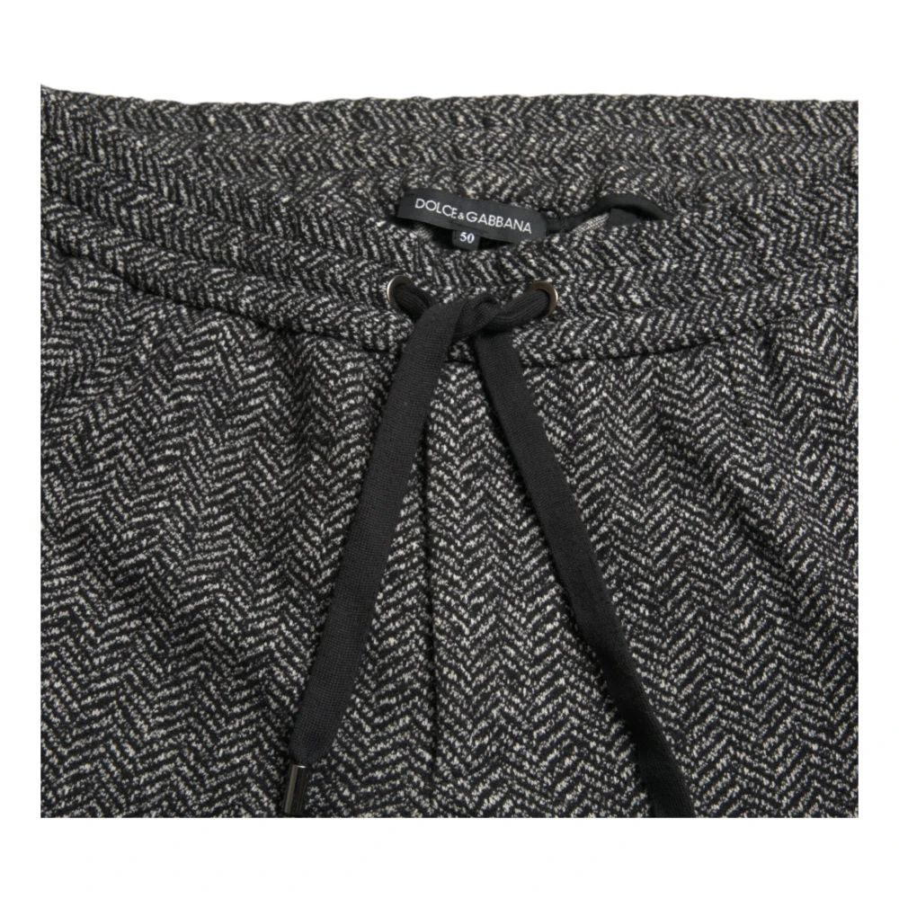 Dolce & Gabbana Elegante donkergrijze joggingbroek van wolmix Gray Heren