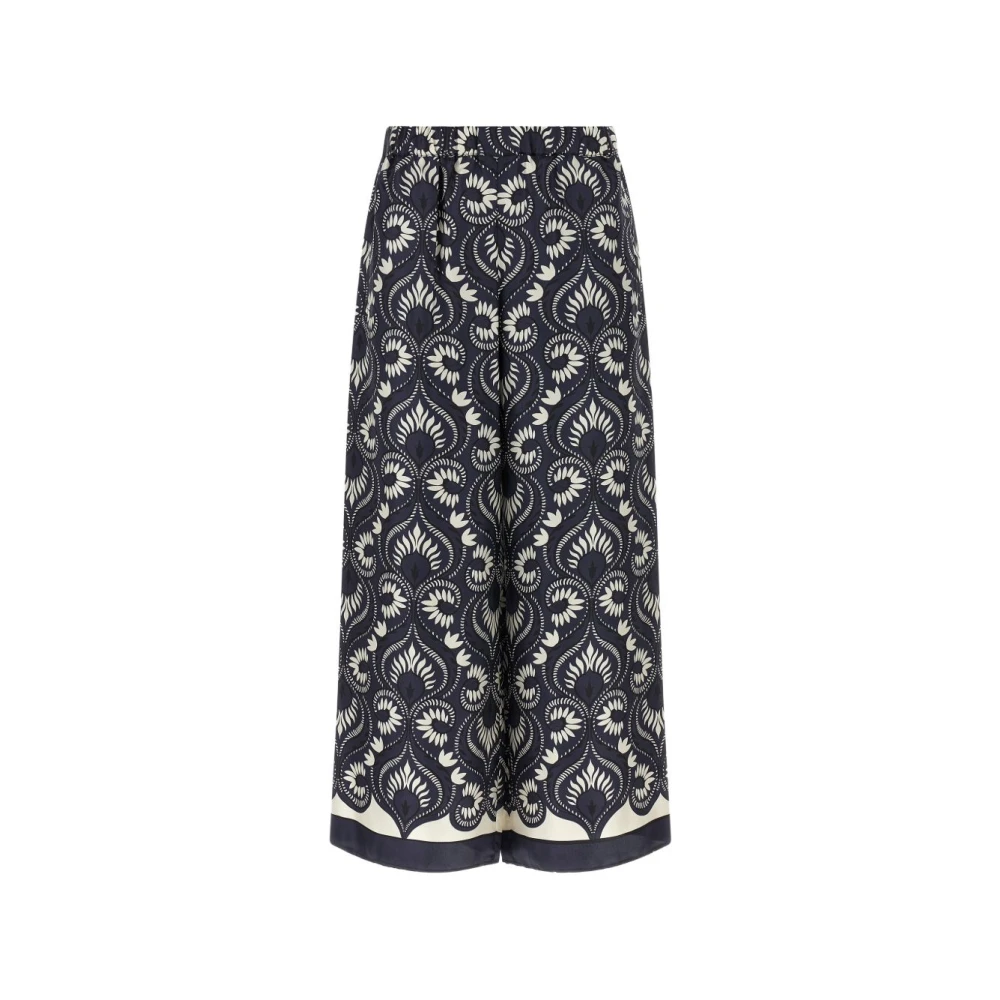 Weekend Max Mara Kvinno Multicolor Byxor Dam, S, Wide Byxor