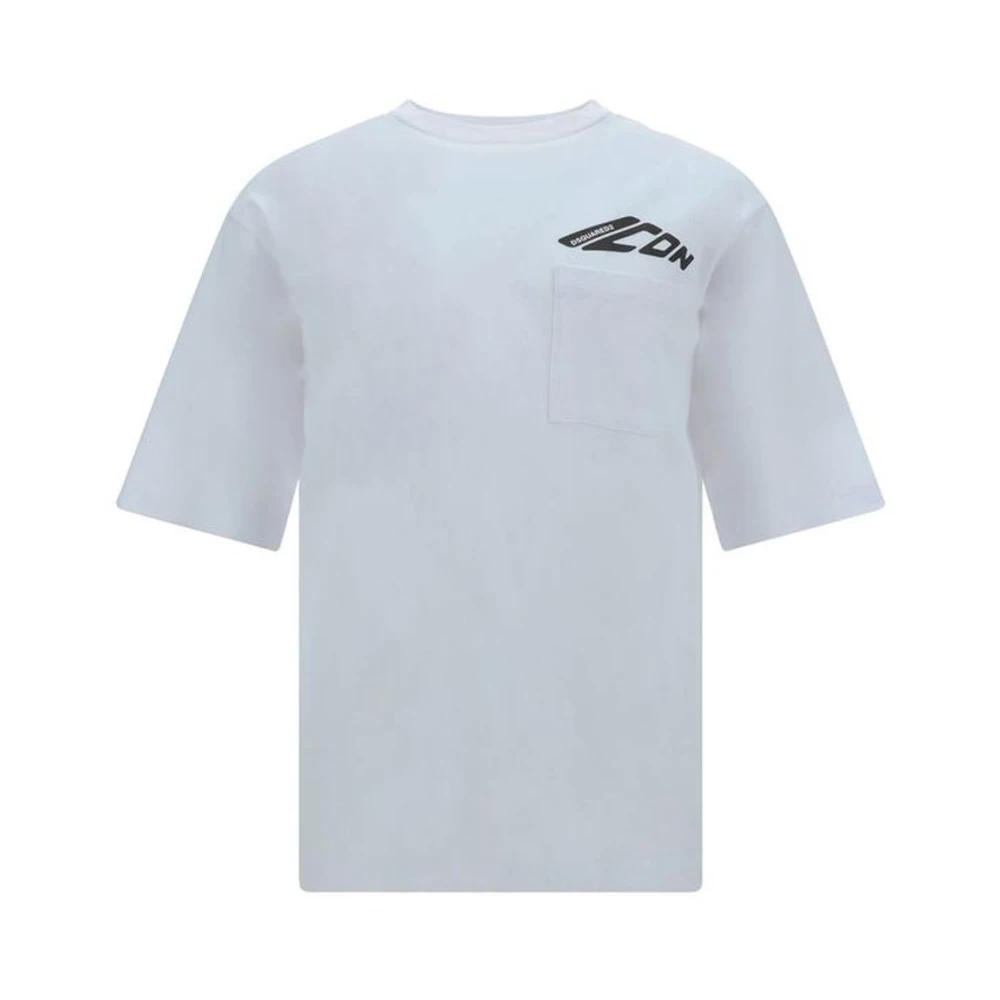 Dsquared2 Monochrome Zak Katoenen T-Shirt White Heren