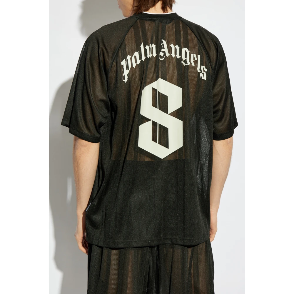 Palm Angels T-shirt met logo Black Heren