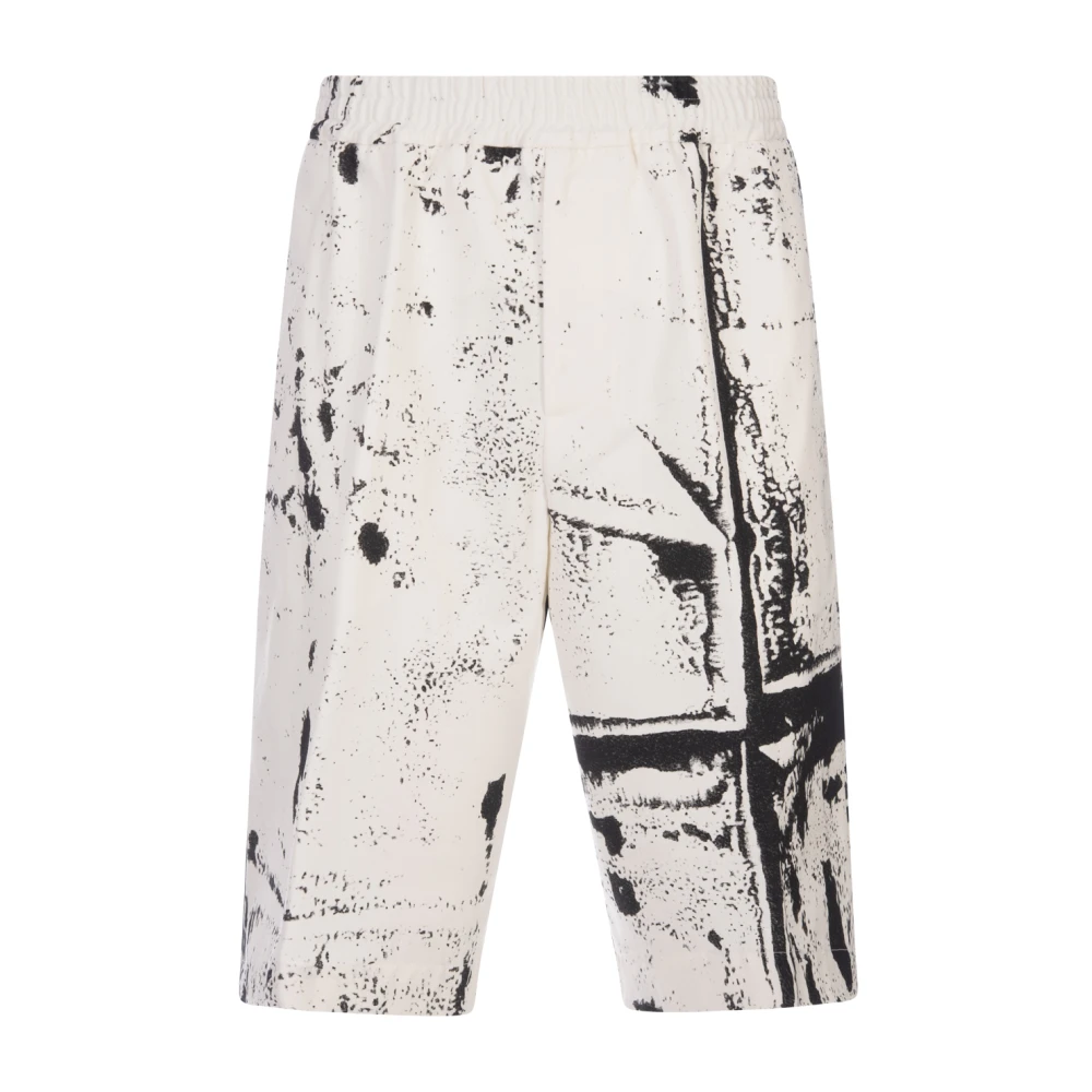 Alexander mcqueen Fold Print Bermuda Shorts White Multicolor Heren