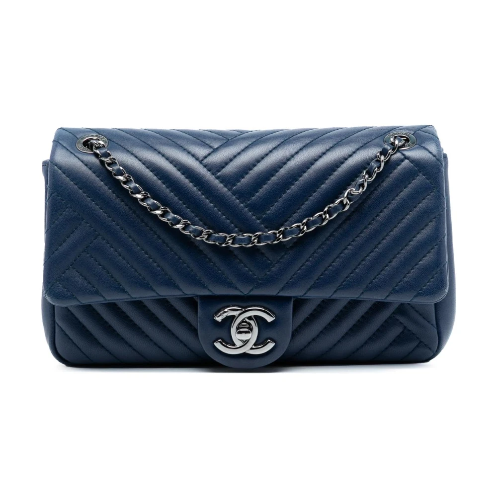 Chanel Vintage Women's Blue Pre-Owned Chain Flap Bag