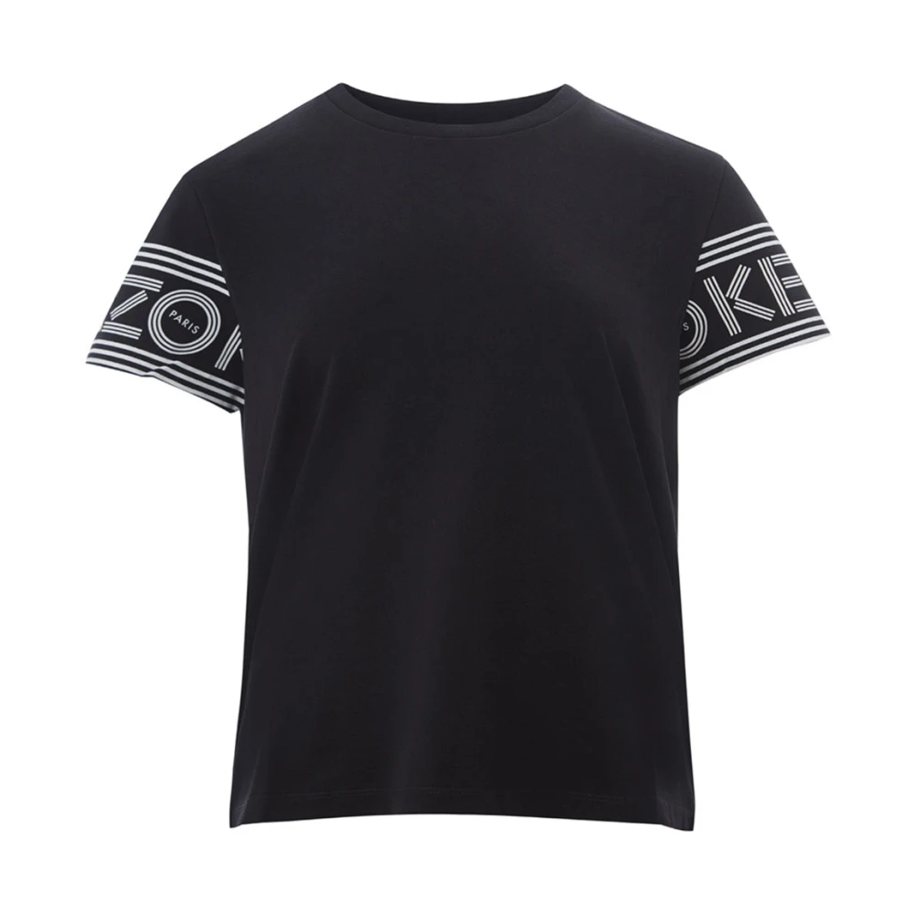 Kenzo Zwart Katoenen T-Shirt met Contrasterend Logo Black Heren