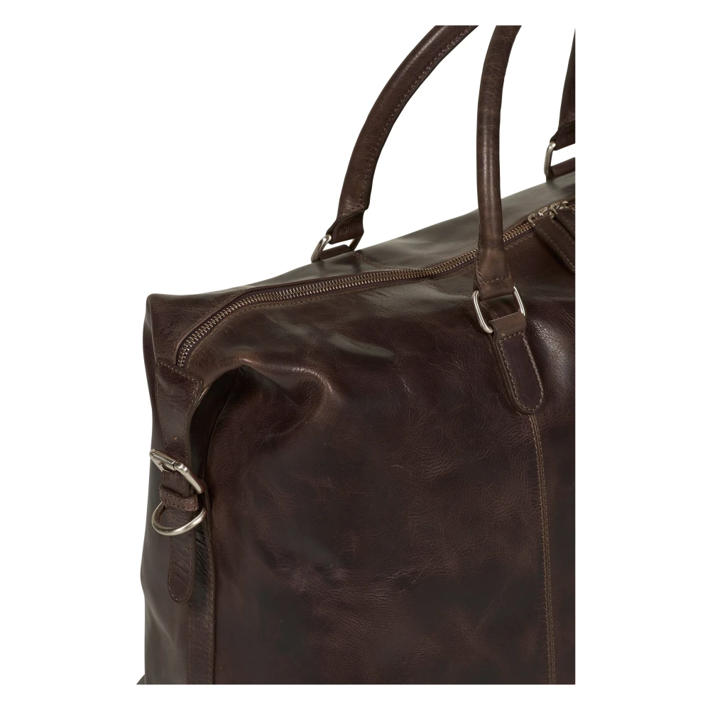 Howard London Donkerbruine Leren Weekendtas Brown Heren