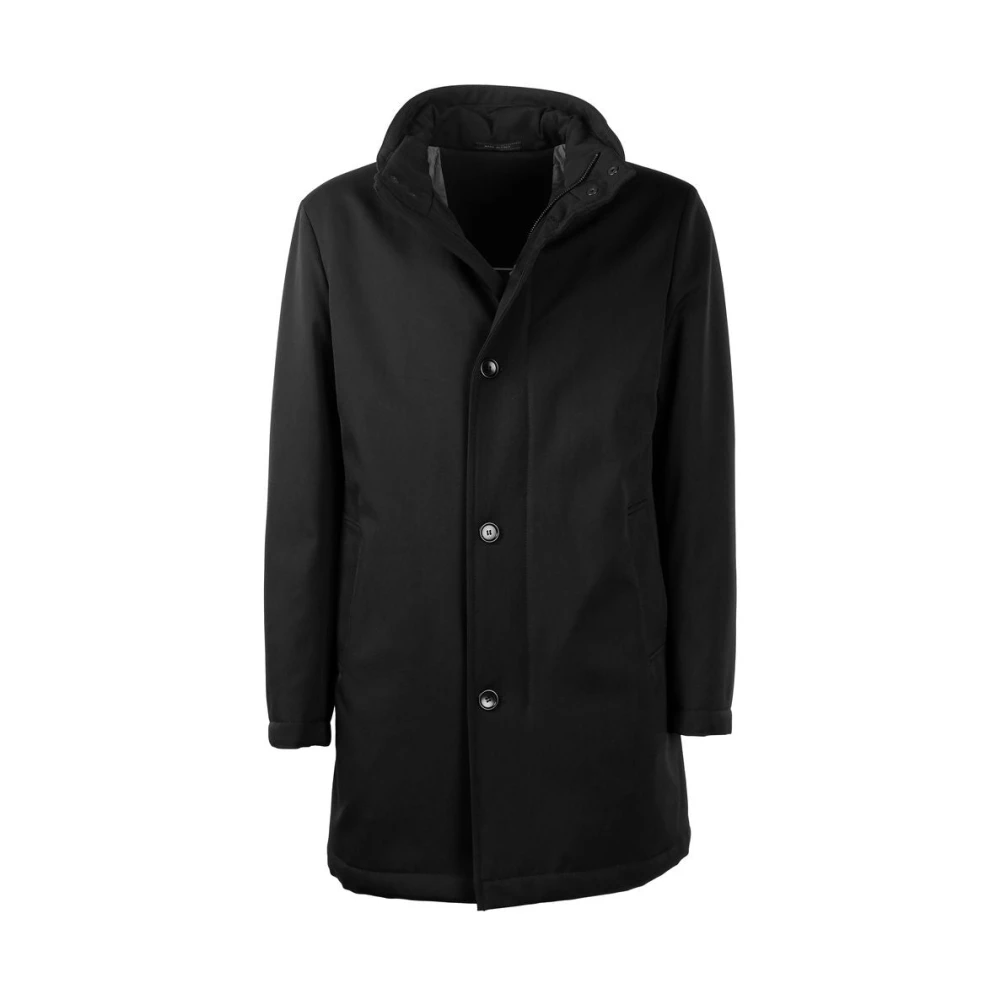 Made in Italia Elegante wollen jas met stormbescherming Black Heren