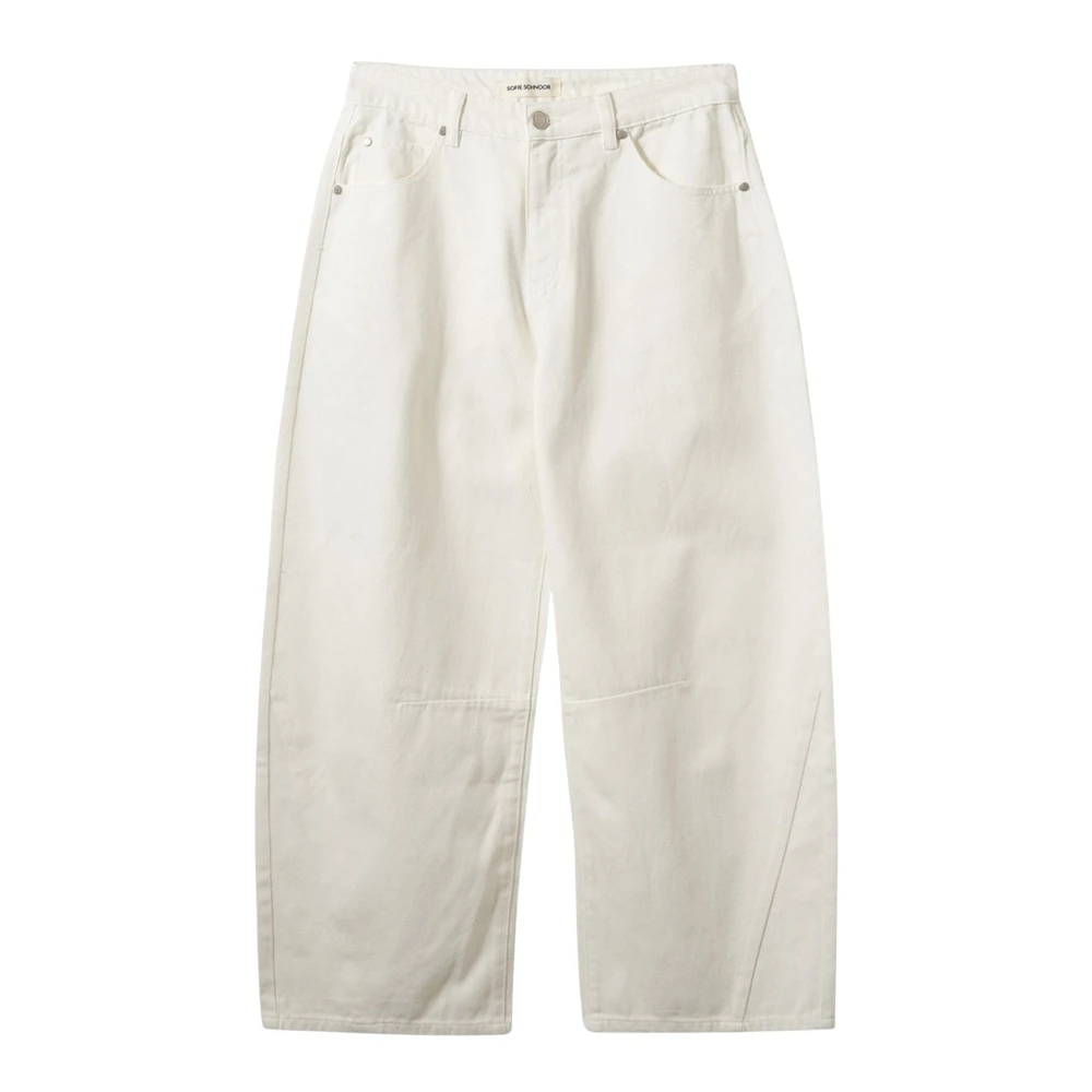 Sofie Schnoor Beige Wide Trousers, Female, Xs, Tomarsw Trousers