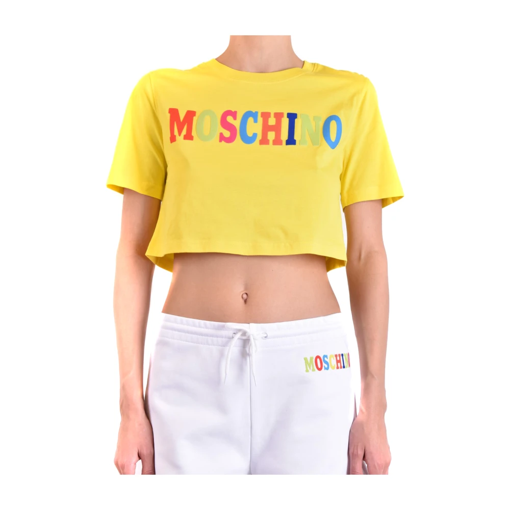 Moschino Bomullsmode T-shirt för kvinnor Yellow, Dam