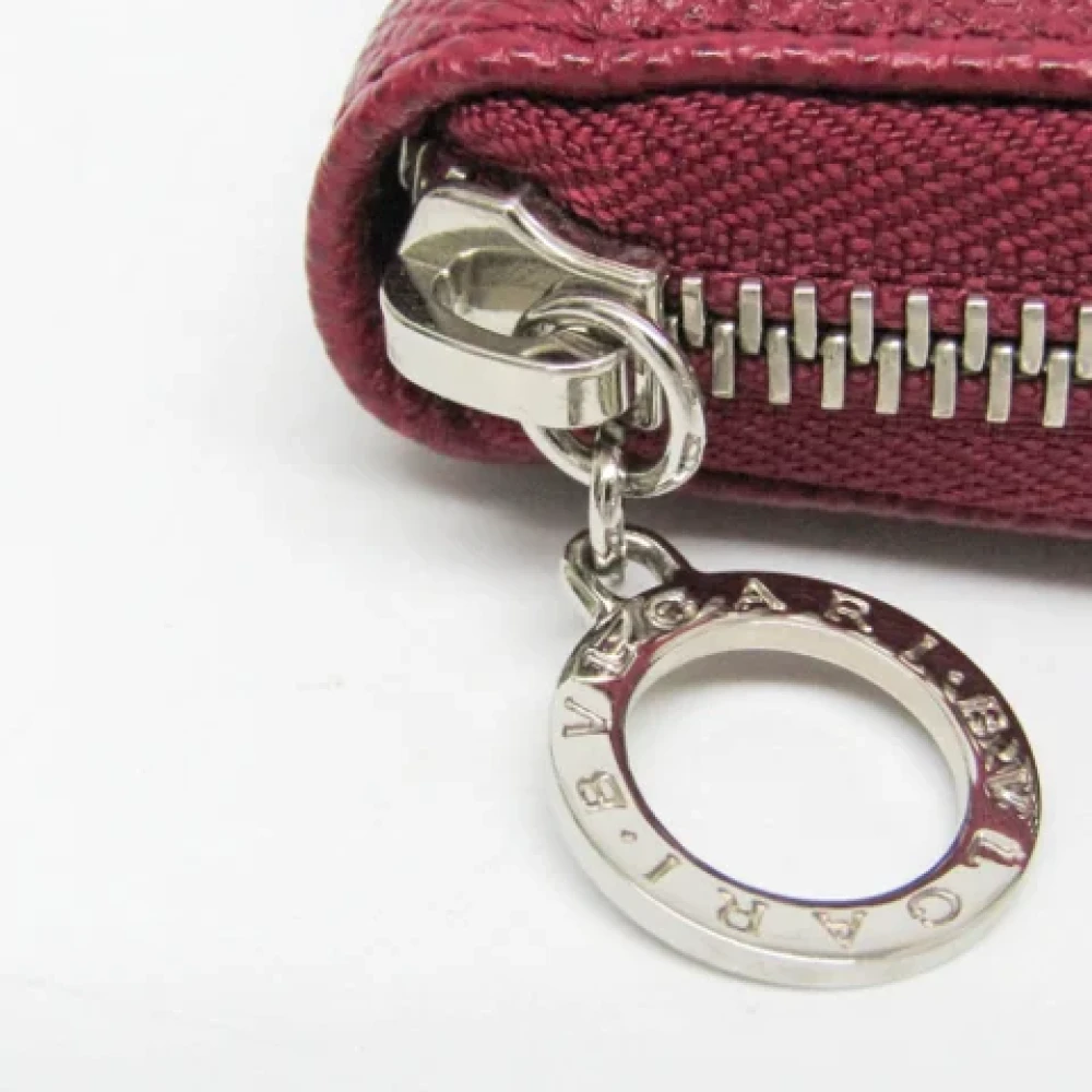 Bvlgari Vintage Pre-owned Leather wallets Red Dames