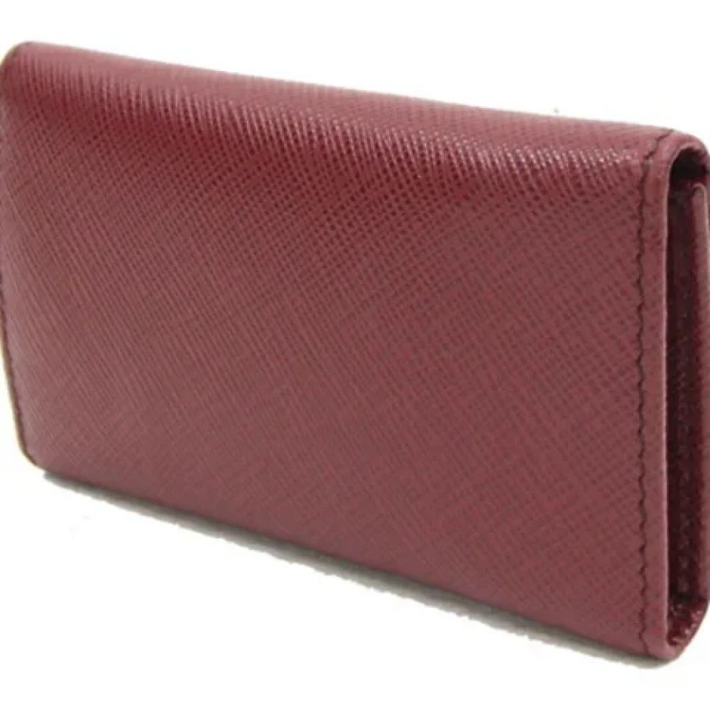 Prada Vintage Pre-owned Leather wallets Red Dames