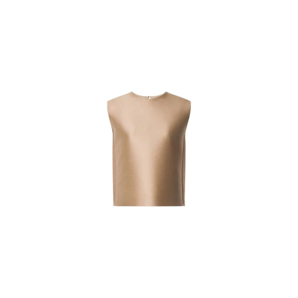 Alberta Ferretti Yellow Mikado Sleeveless Tank Top - Female - Sleeveless Tops - S - Tops