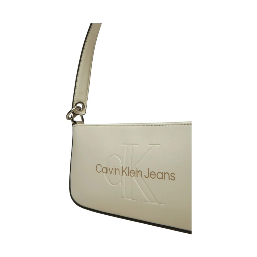 Calvin Klein Jeans Witte Polyurethaan Dames Handtas Lente Zomer Collectie White Dames