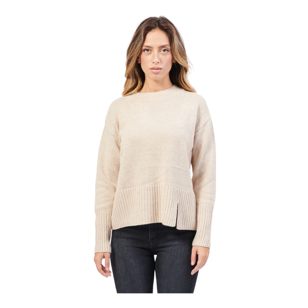 Gerry Weber Beige Trui met Ronde Hals Beige Dames