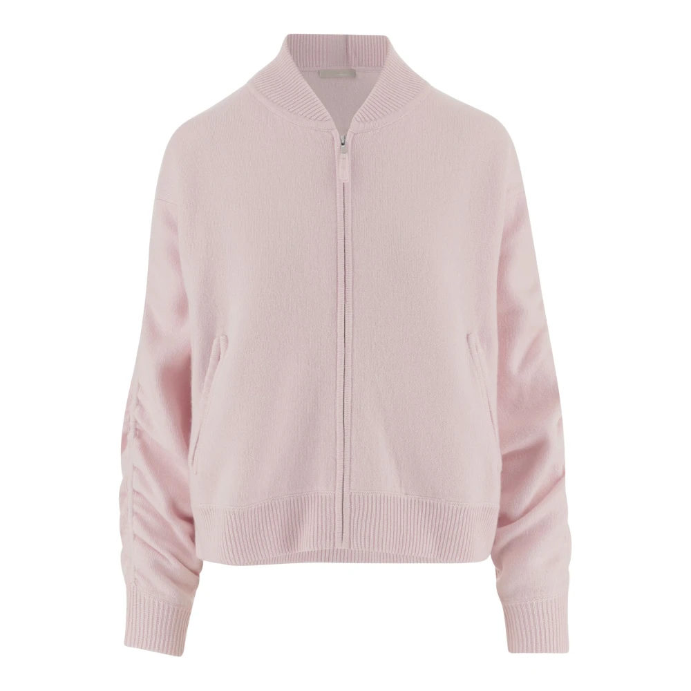 Allude Women's Pink Cardigans, M, Cashmere Blend Sweatshirt