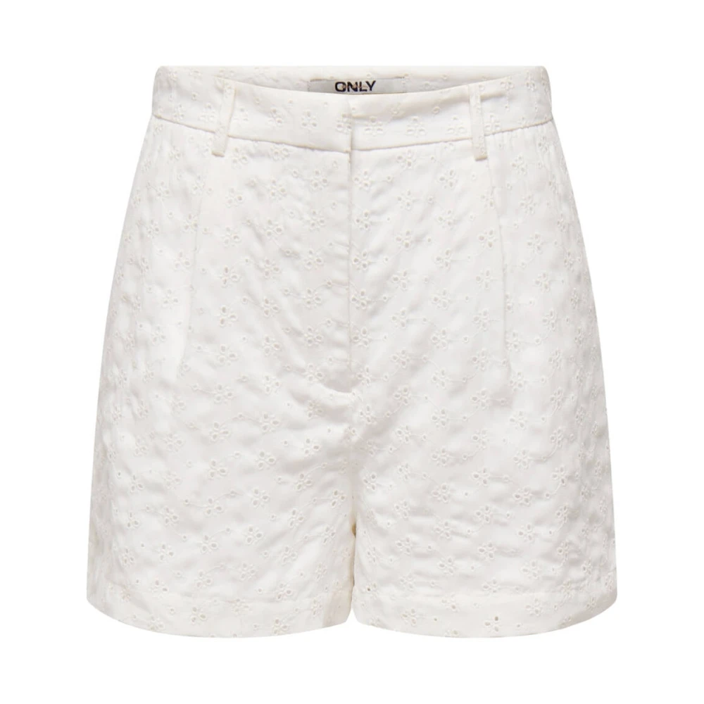 Only Bermuda Shorts in Broderie Anglaise Beige Dames