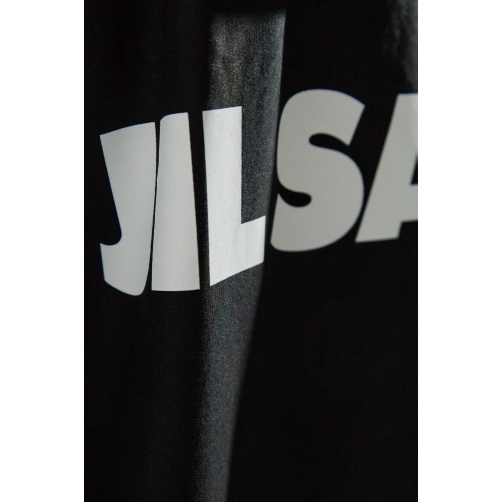 Jil Sander Katoenen parka met capuchon Black Dames