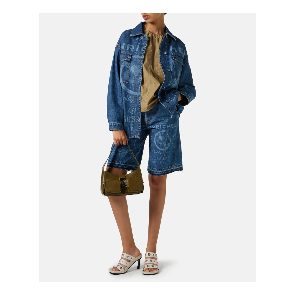 Iceberg Regular fit blauwe denim Bermuda shorts Blue Dames