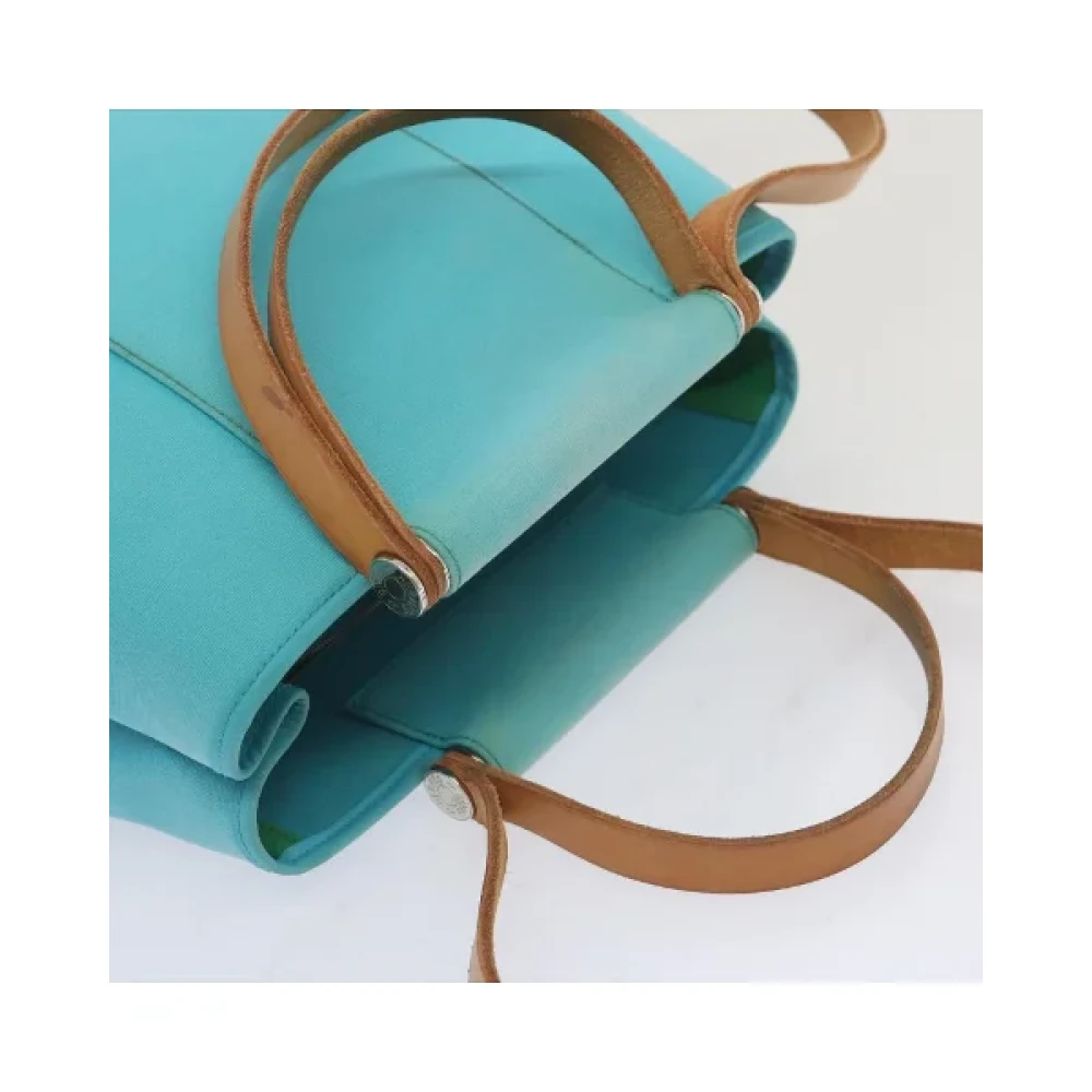 Hermès Vintage Pre-owned Cotton handbags Blue Dames