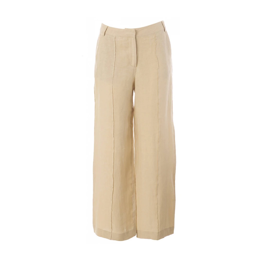 JC Sophie Gilda linnen broek met naad Beige Dames