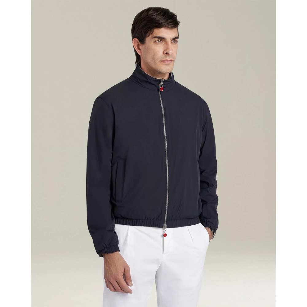 Kiton Omkeerbare Bomberjack Marine Grijs Blue Heren